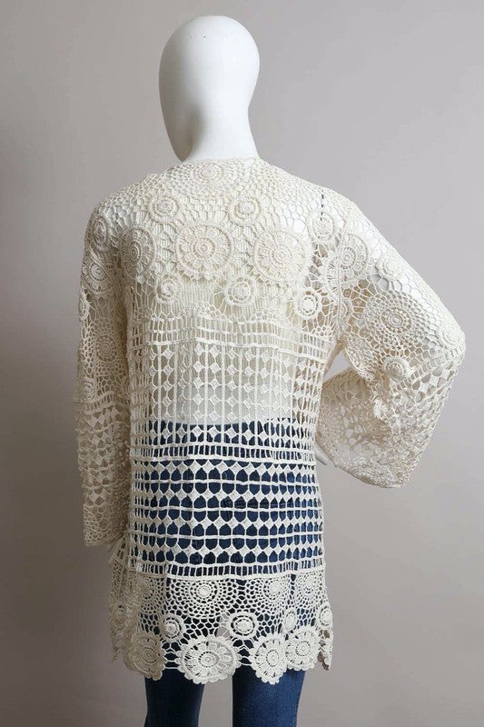 Annalise Lace-Up Crochet Tunic