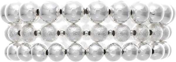 Silver Bead Bracelet Set