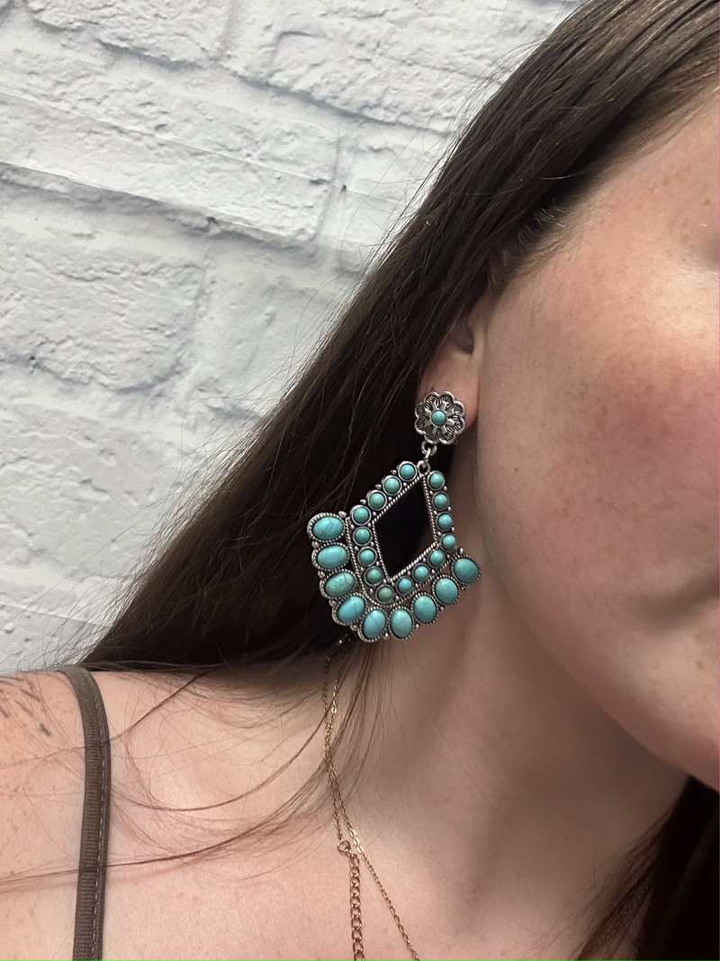 Boho Turquoise Chandelier Earings