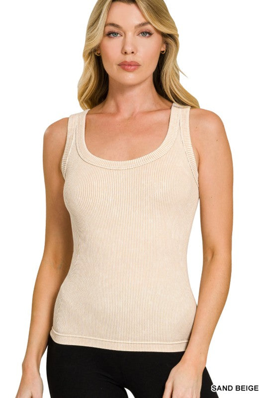 Brooke Mineral Wash Reversible Ribbed Tank