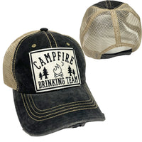 Campfire Drinking Team Distressed Trucker Cap