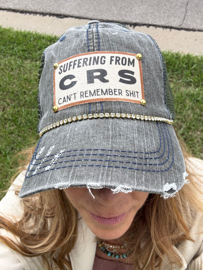 "Suffering from CRS" Distressed Trucker Cap