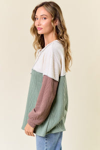 Cynthia Color Block Henley Top