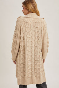 Celeste Cable Knit Button Down Cardigan