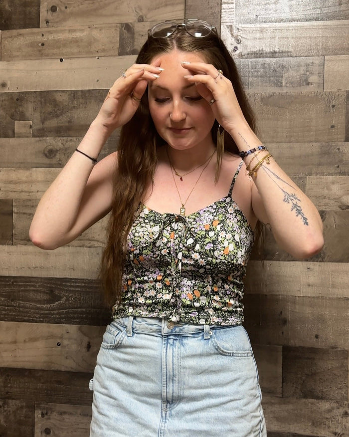 Celine Floral Woven Tank