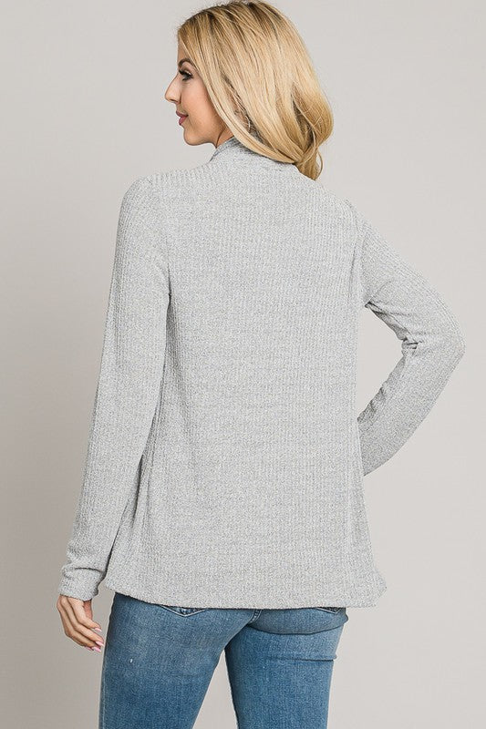 Claire Boucle Knit Cardigan - Heather Gray