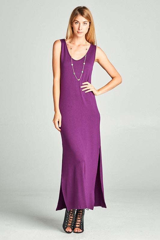 Dahlia Side Slit Maxi Dress - Eggplant Urban Chic Boutique Dahlia Side Slit Maxi Dress - Eggplant Urban Chic Boutique