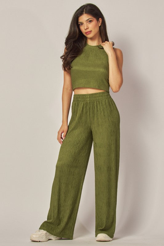 Dani Crinkle 2-Piece Set - Green