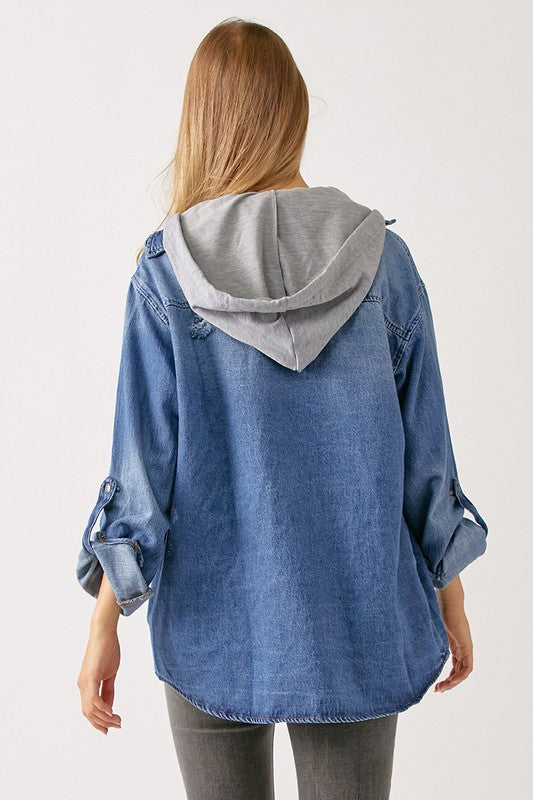 Diane Hooded Shirt Jacket