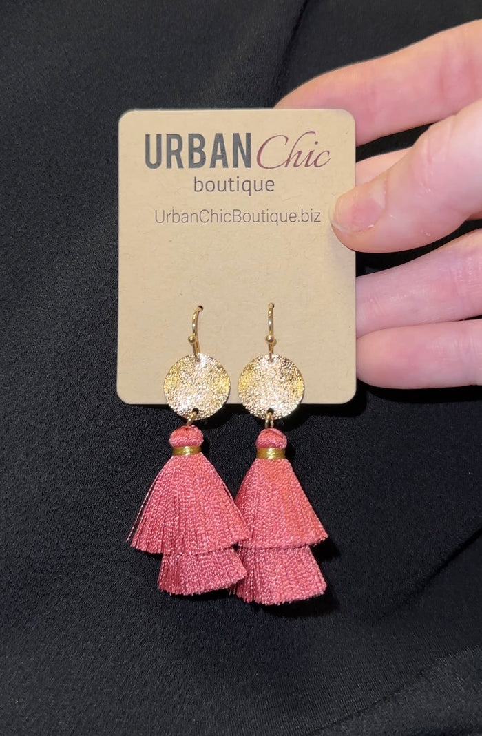 Disc & Tassel Earrings