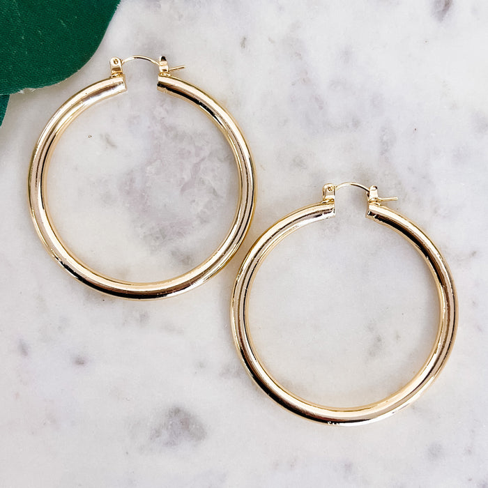 Gold-Dipped Aluminum Hoop Earrings