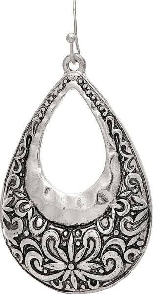 Engraved Teardrop Earrings