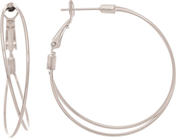 Crossed Hoop Earrings