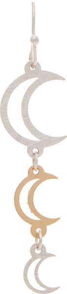 Two Tone Moon Dangle Earrings