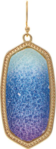 Gold & Blue Ombre Druzy Earrings