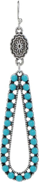 Western Concho Turquoise Dangle Earrings