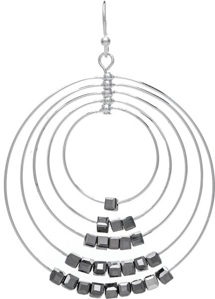 Beaded Layered Hoops Earrings