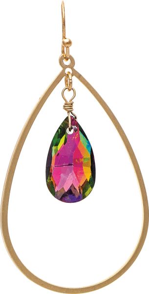 Multi-Colored Crystal Teardrop Earrings