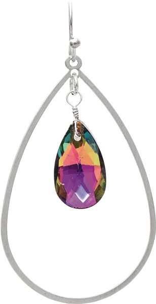Multi-Colored Crystal Teardrop Earrings