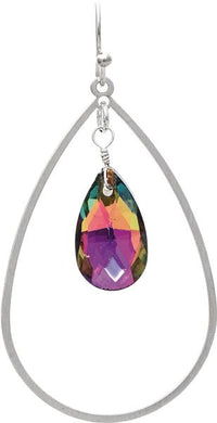 Multi-Colored Crystal Teardrop Earrings