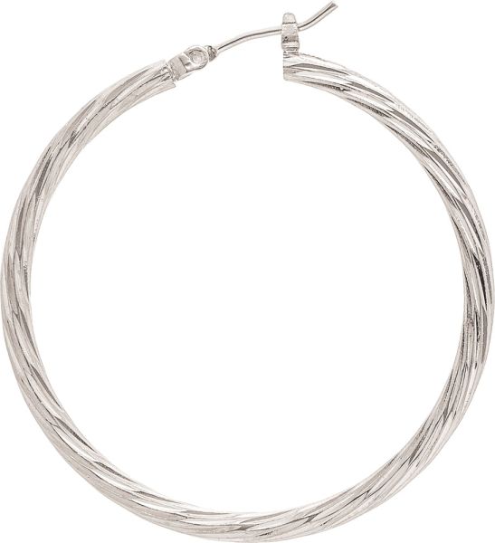 Diamond Cut 1.5" Hoop Earring