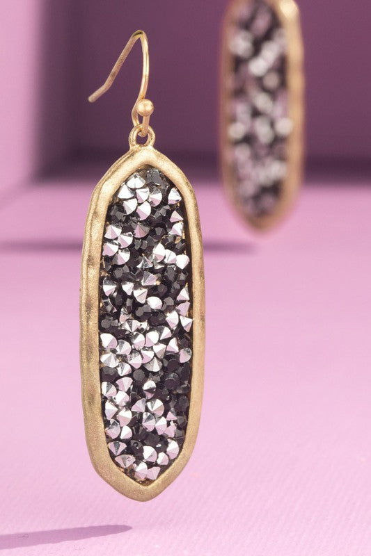 Glitter Oval Earrings