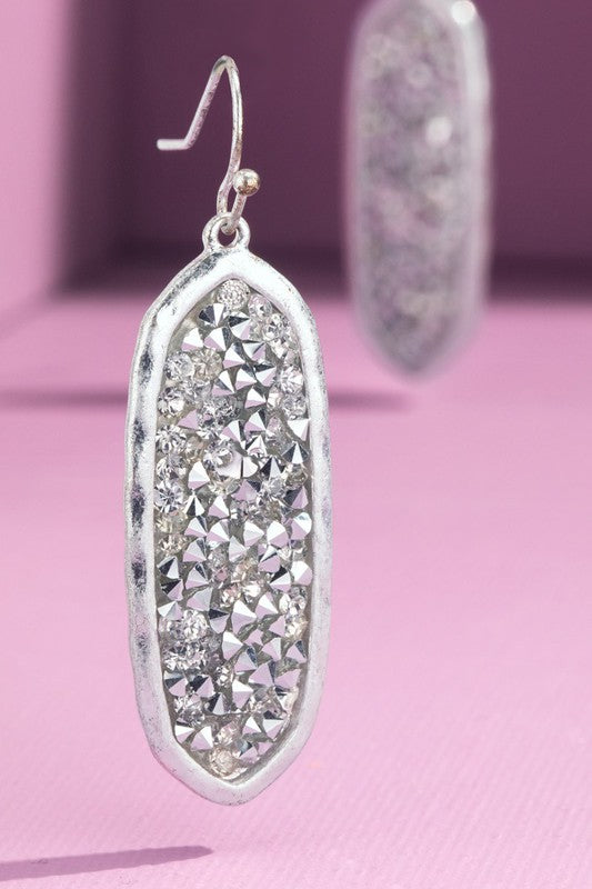 Glitter Oval Earrings