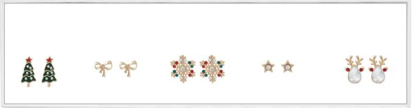 Gold Tone Holiday Earrings Set