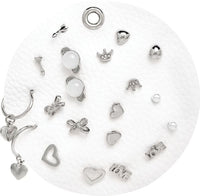 Silver Tone 10-Piece Earrings Set
