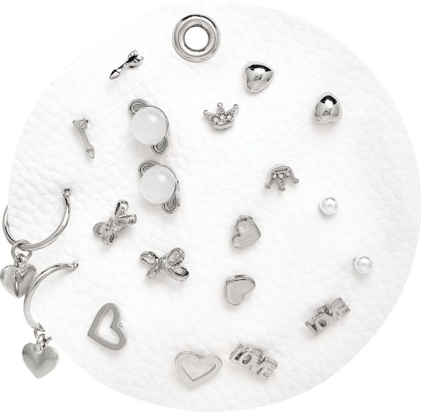 Silver Tone 10-Piece Earrings Set