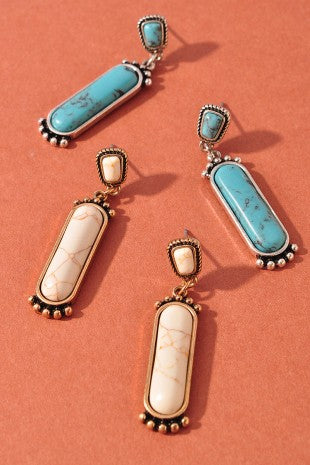 Western Turquoise Stone Earrings
