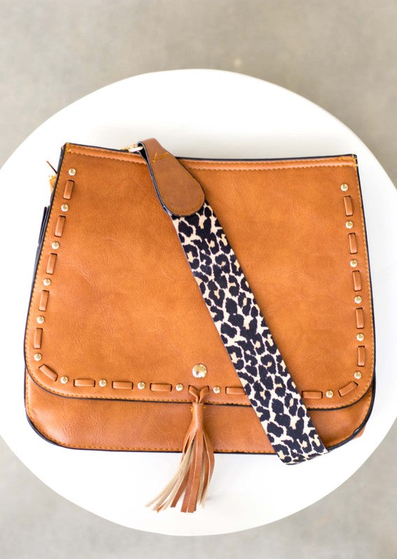 Ellie Leopard Strap Saddle Bag