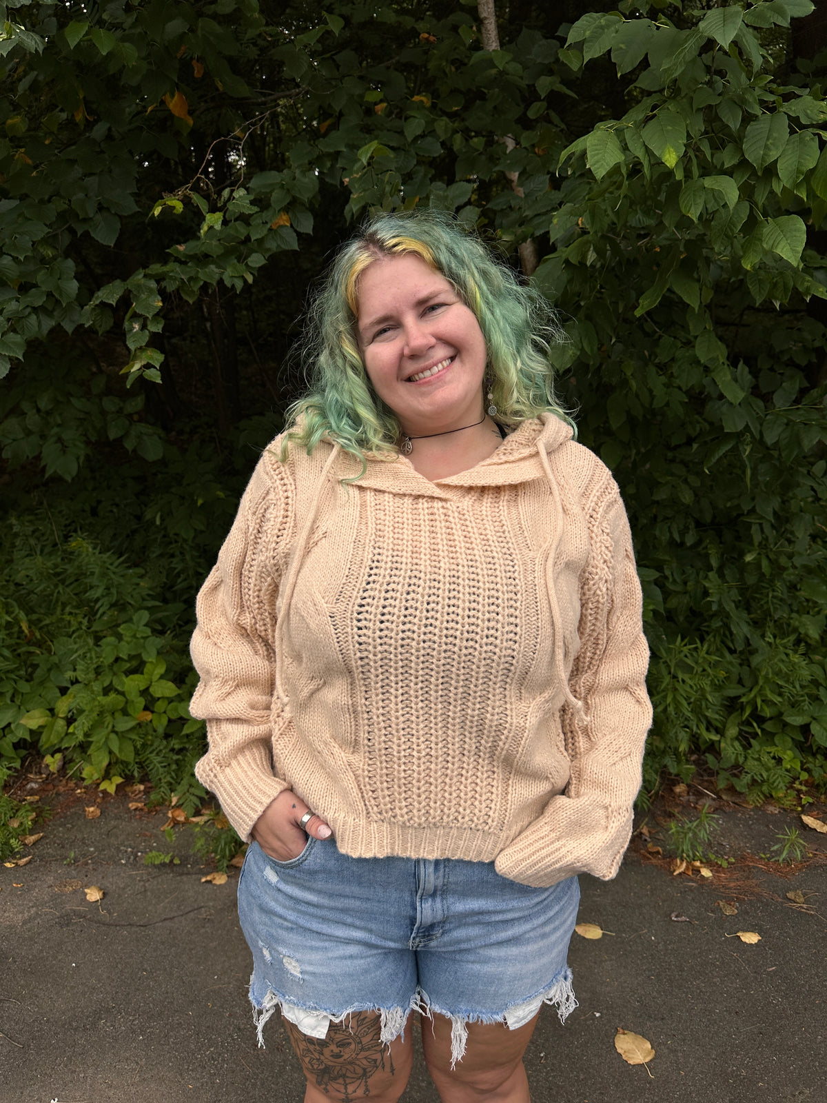 Ellie Oversized Cable Knit Hoodie