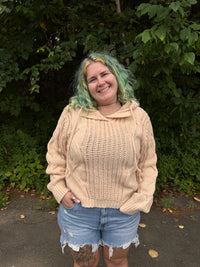 Ellie Oversized Cable Knit Hoodie
