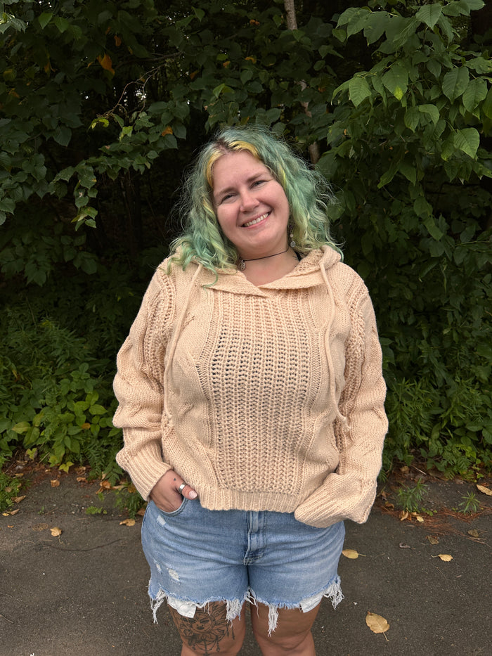 Ellie Oversized Cable Knit Hoodie