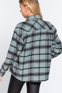 Emilia Wool Blend Plaid Shacket