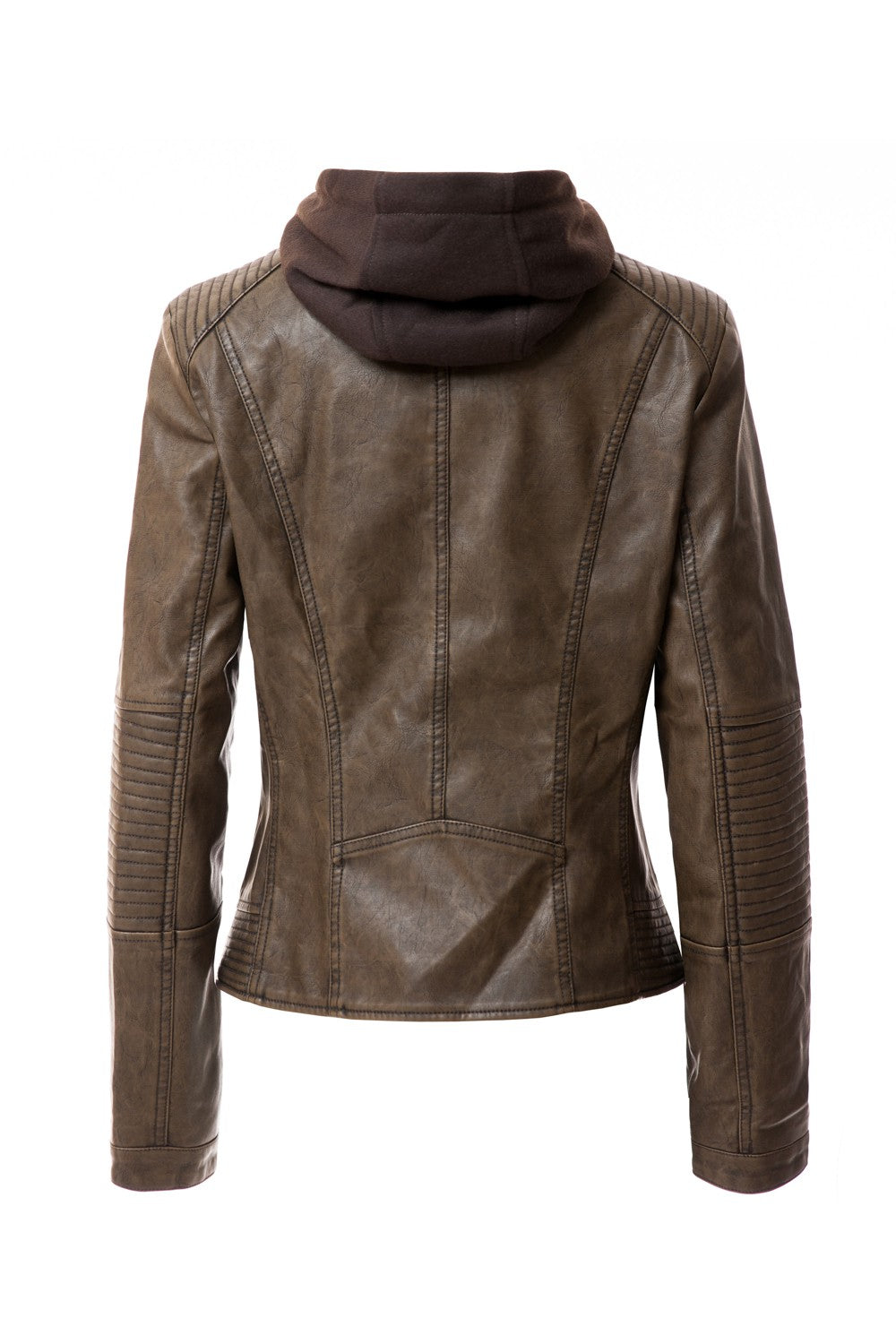 Emily Faux Leather Hooded Jacket