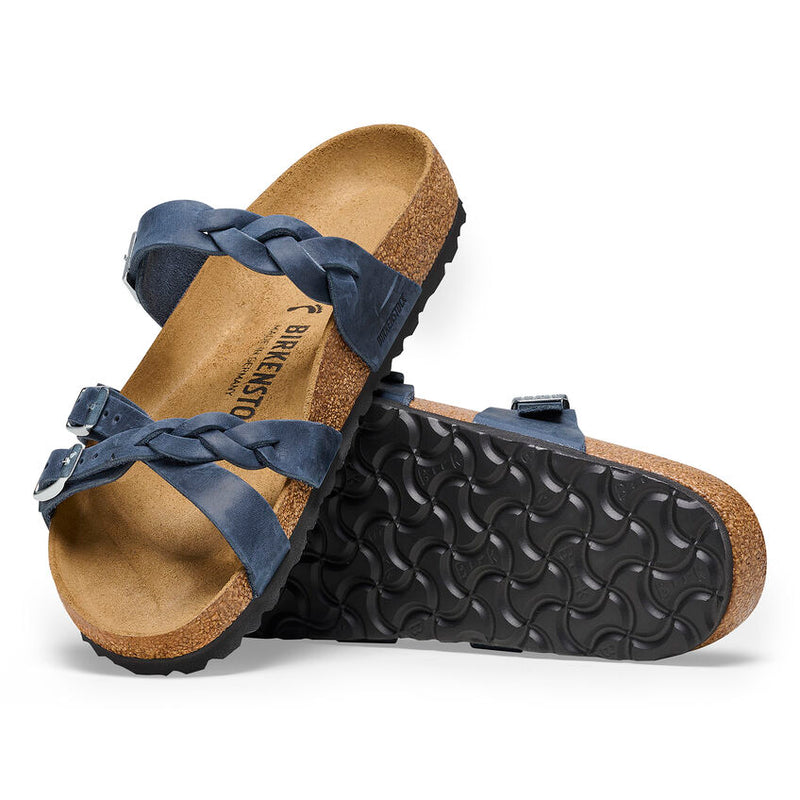 Birkenstock Franca Oiled Leather Sandals - Navy (Regular/Wide)