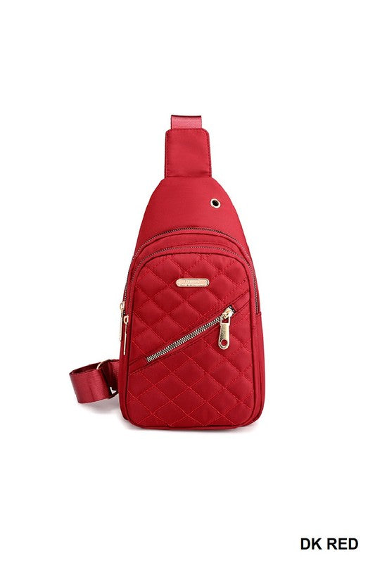 Francine Quilted Sling Bag - Pink