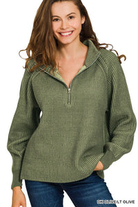 Frida Two Tone Half Zip Sweatshirt
