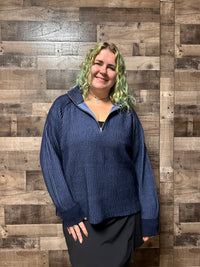 Frida Two Tone Half Zip Sweatshirt