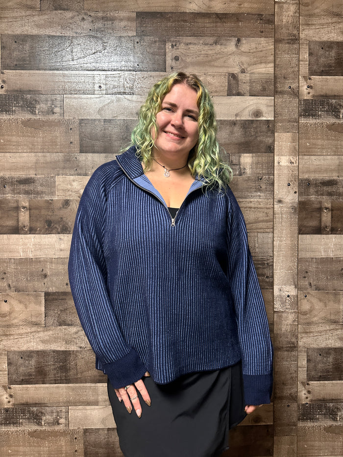 Frida Two Tone Half Zip Sweatshirt