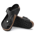 Birkenstock Gizeh Big Buckle Oiled Leather Sandals - Black (Regular/Wide)