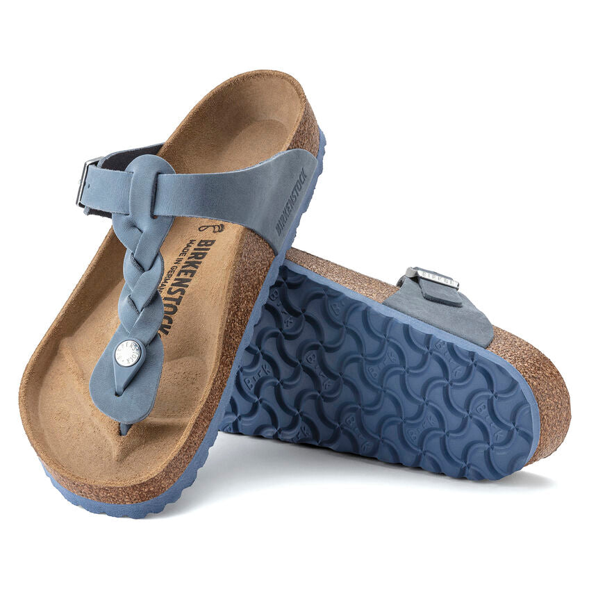 Shops birkenstock gizeh metallic blue