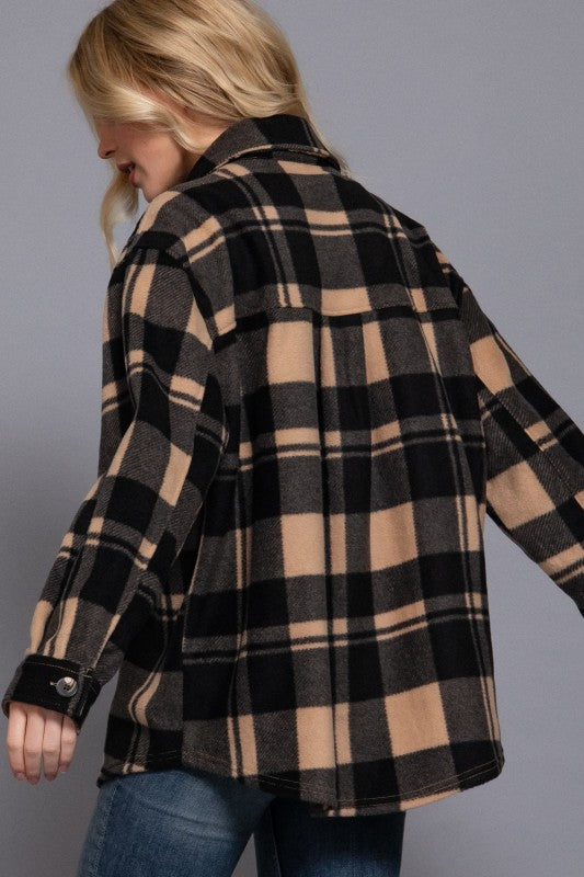 Grace Plaid Fleece Shacket