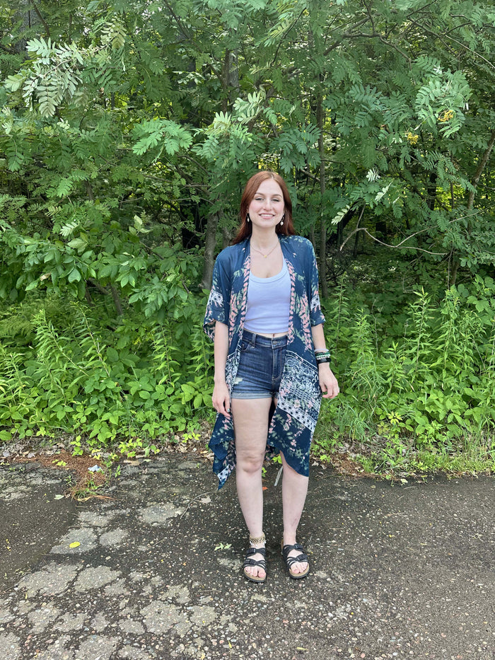 Gwendolyn Tie Dye Printed Kimono