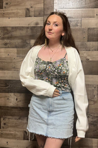Helena Scuba Knit Cropped Shrug