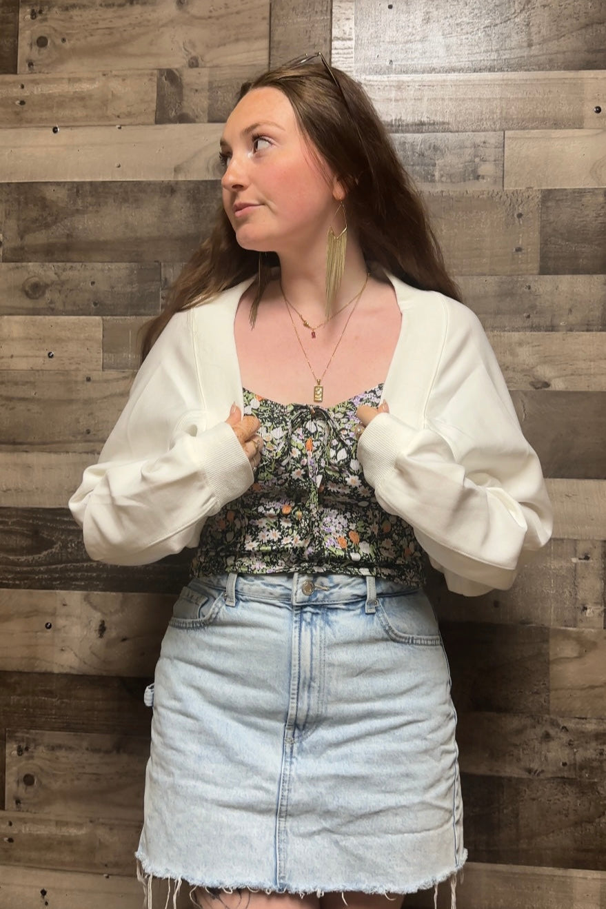 Helena Scuba Knit Cropped Shrug