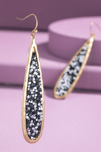 Sunburst Glitter Stone Earrings