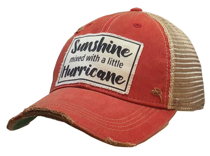 Sunshine Mixed With a Little Hurricane Distressed Cap